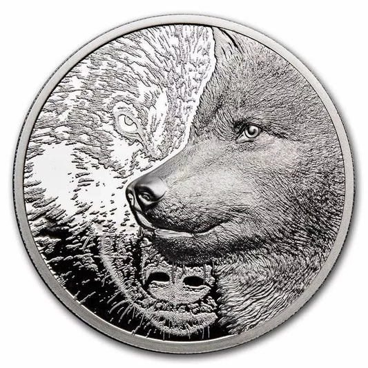 1 UNZE 999 SILBER - WOLF - HIGH RELIEF - SILBERMÜNZE