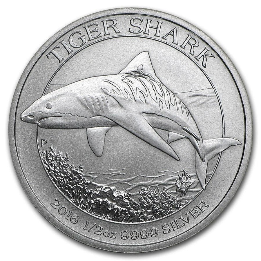 1/2 UNZE SILBER - TIGERHAI - SILBERMÜNZE