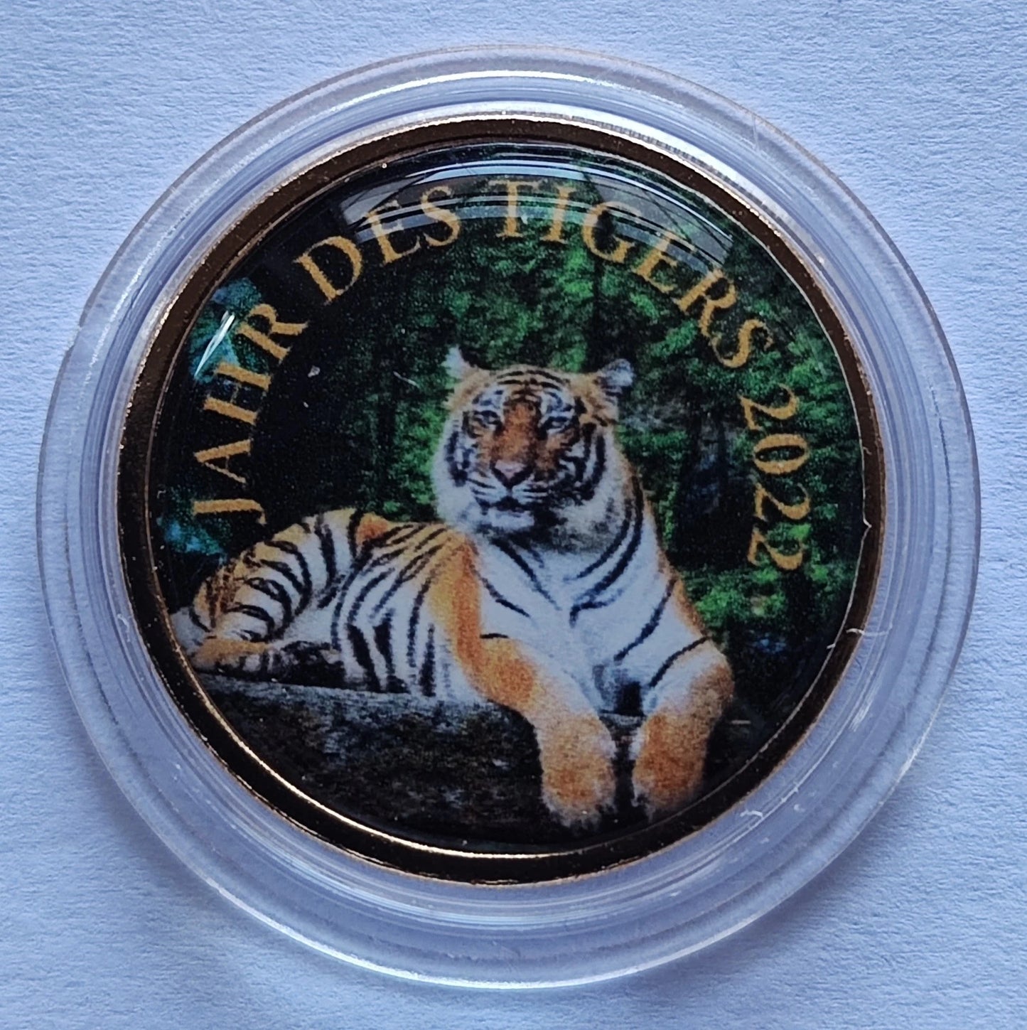 2 Euro - Tiger - koloriert & vergoldet