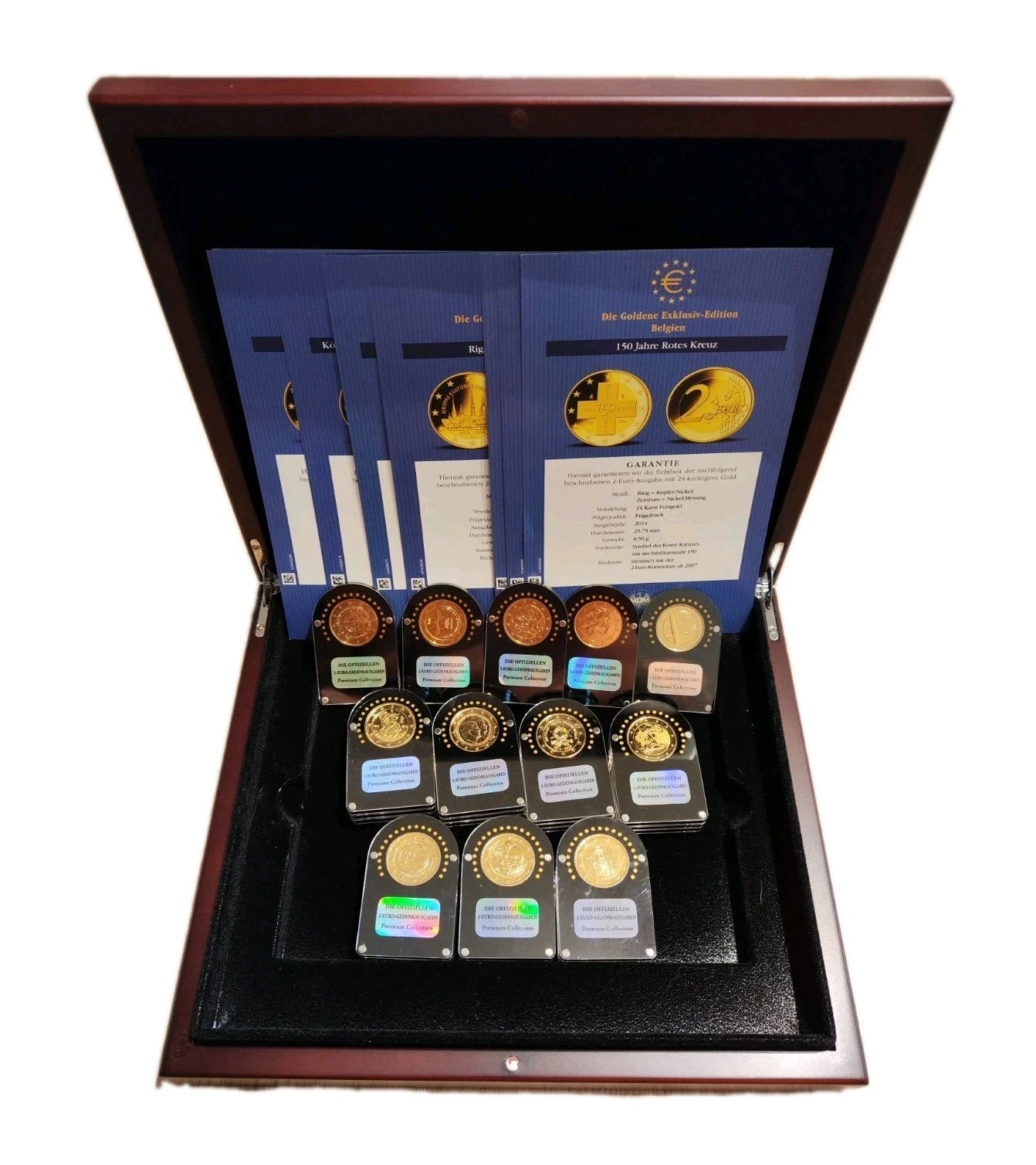 26 x 2 Euro Münzen - Europa - Premium Ausgabe - 24 Karat Gold vergoldet