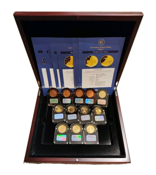 26 x 2 Euro Münzen - Europa - Premium Ausgabe - 24 Karat Gold vergoldet