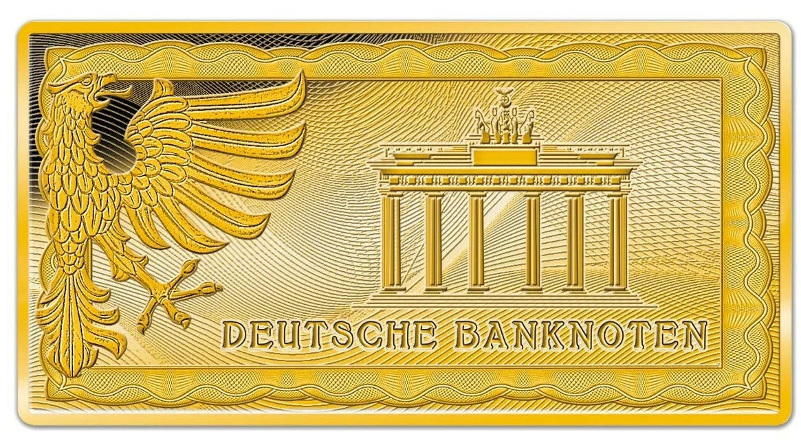 1/200 UNZE GOLD - 100 DM / MARK BANKNOTE