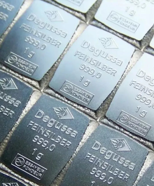 1 GRAMM SILBER - DEGUSSA - SILBERBARREN