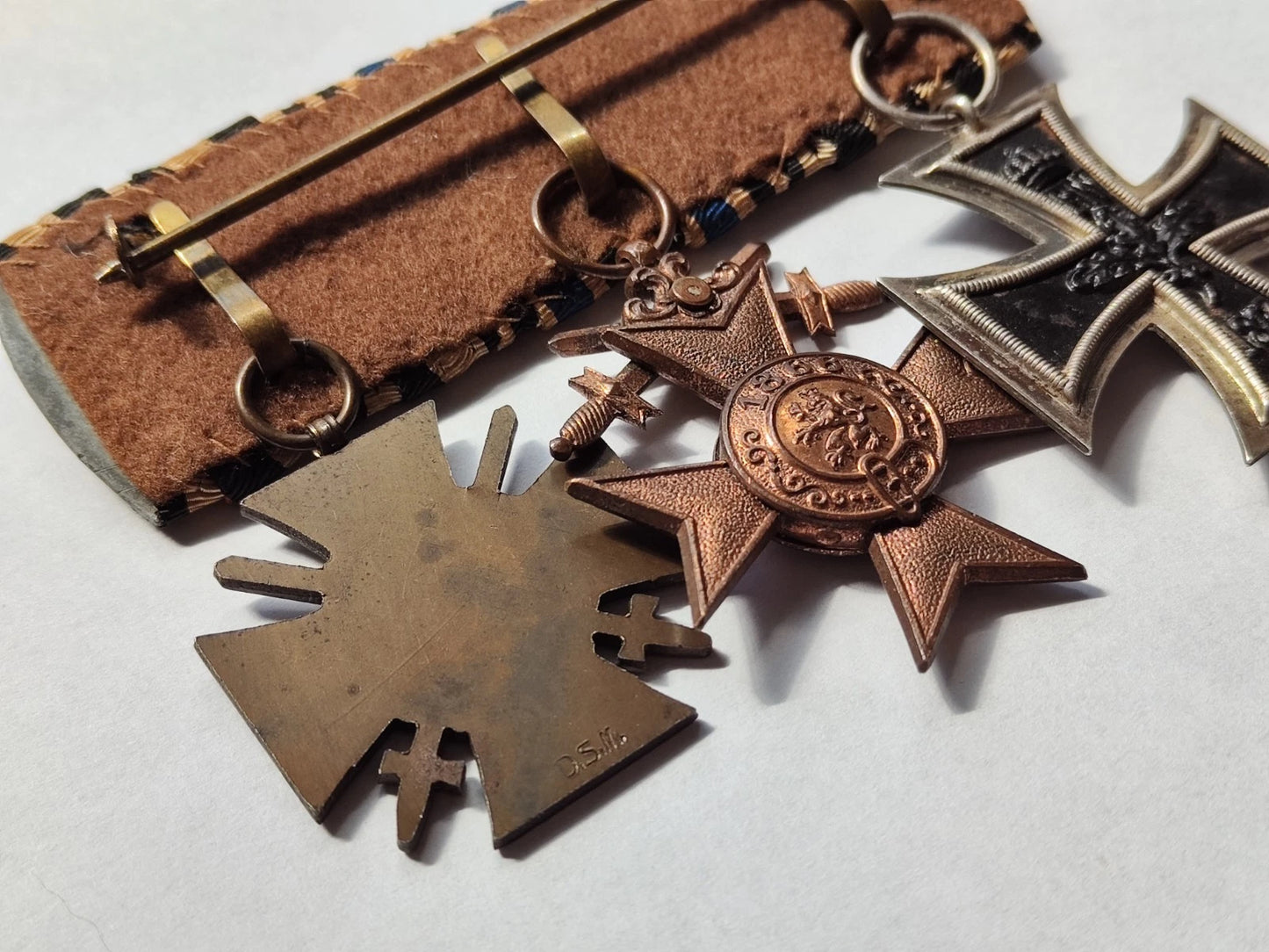 3 ORDEN - EISERNES & FRONTKÄMPFER KREUZ & BAYERISCHES VERDIENSTKREUZ 3. KLASSE 1866 - SPANGE