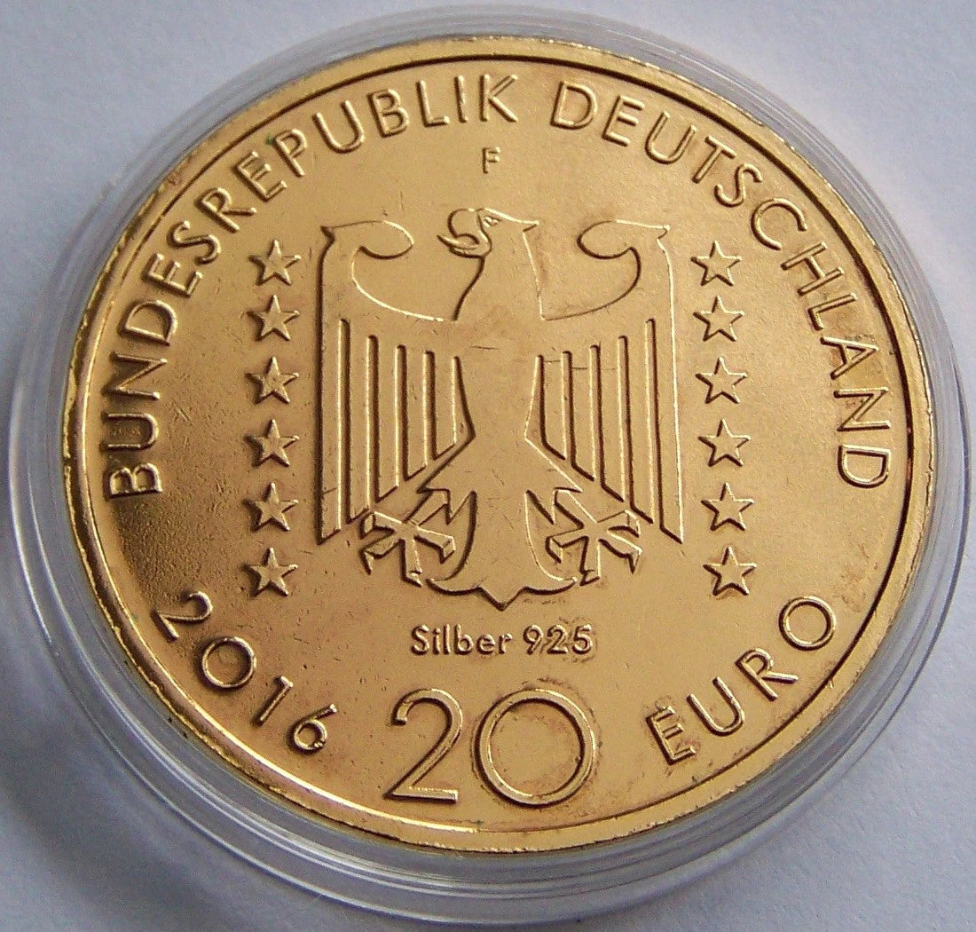 20 Euro Silbermünze - BRD - 125. Geburtstag Nelly Sachs 2016 - vergoldet