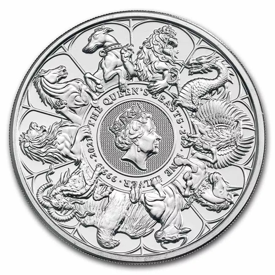 2 UNZEN SILBER - ENGLAND / WAPPEN TIERE / BEASTS 2021 - SILBERMÜNZE