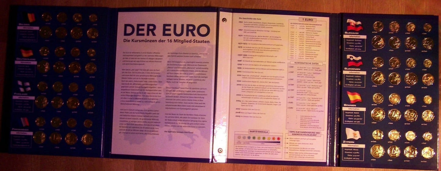 16 x EURO KMS / MÜNZEN - 24 KARAT VERGOLDET
