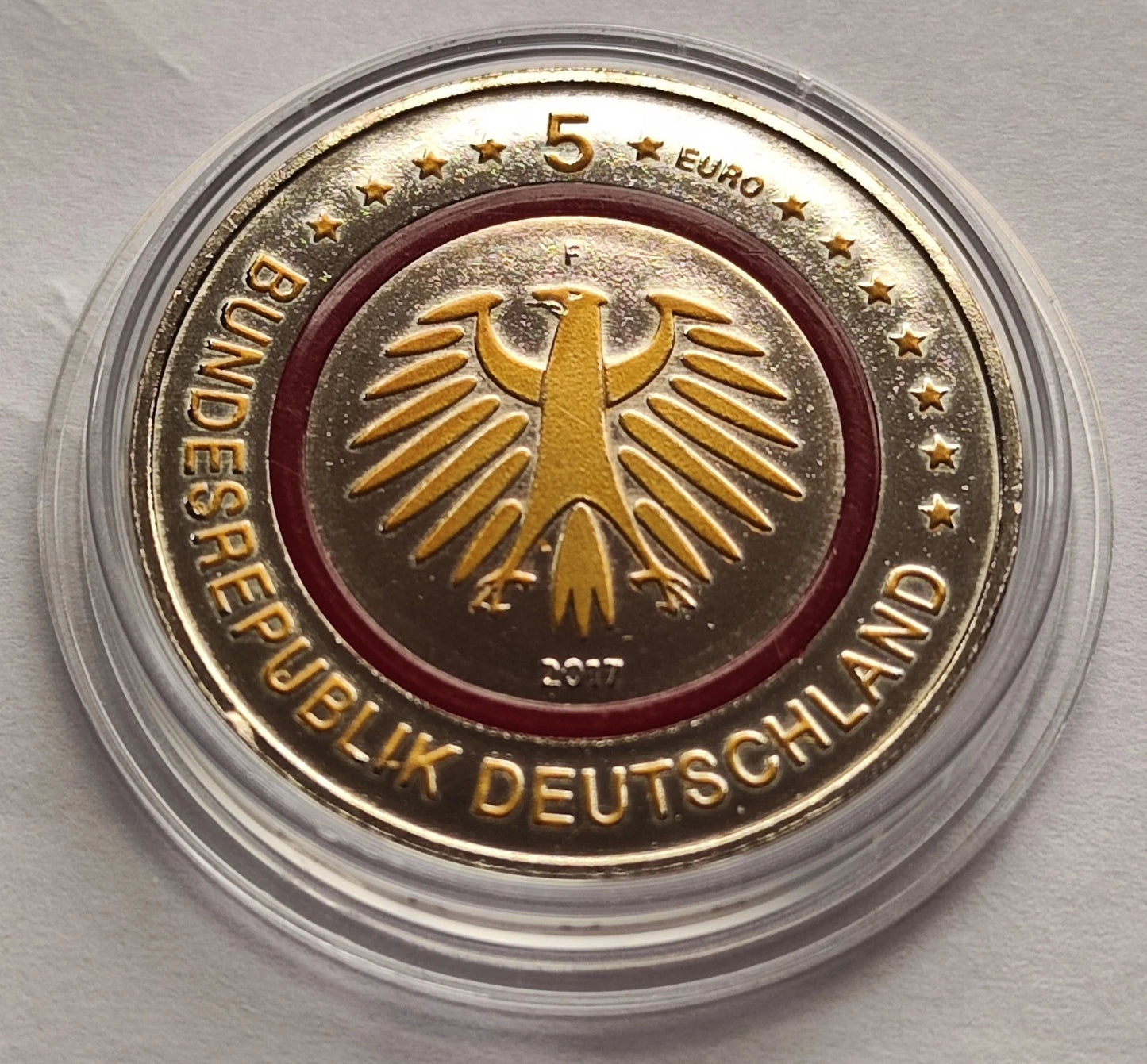 5 Euro Münze - Tropische Zone 2014 - Polymerring - teilvergoldet