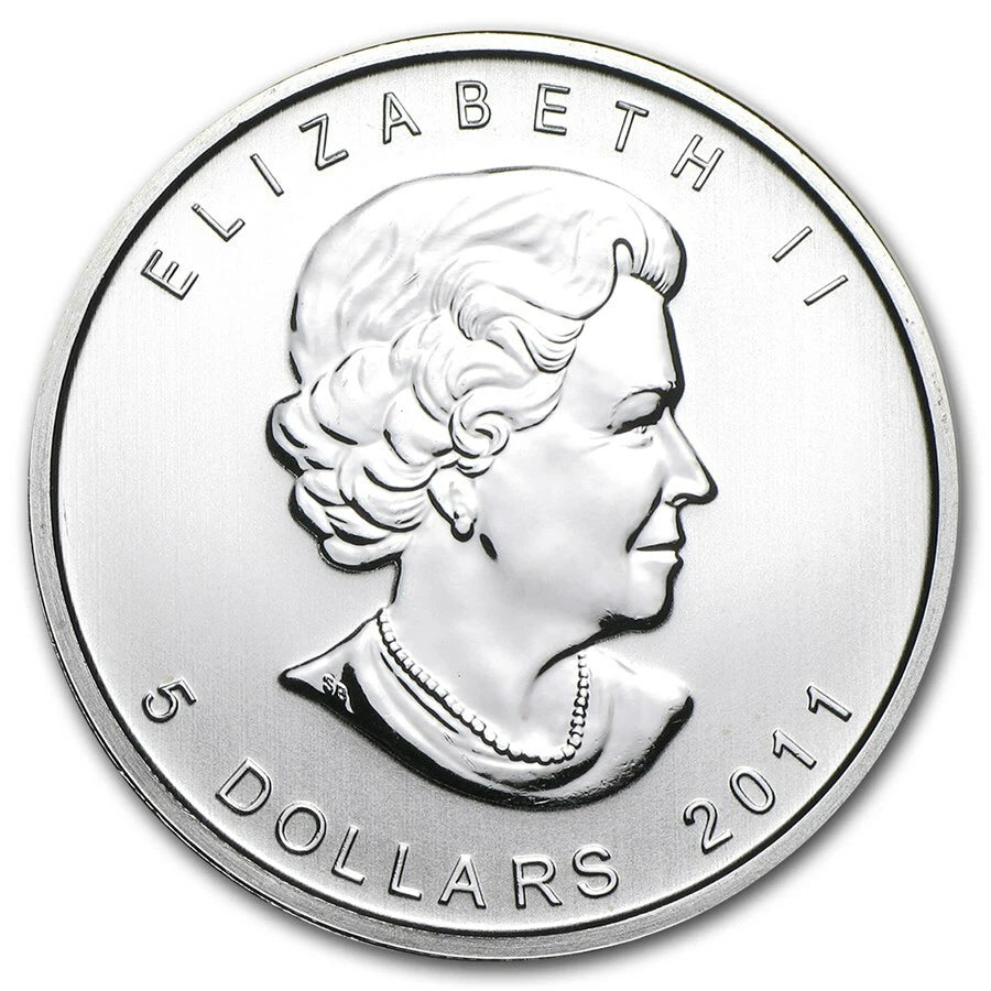1 UNZE 999 SILBER - KANADA WOLF 2011 - TEILVERGOLDET - SILBERMÜNZE