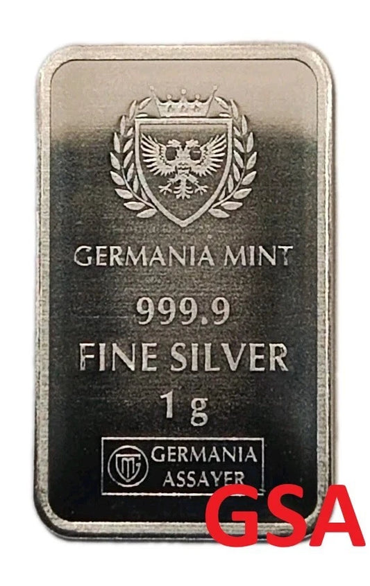 1 GRAMM SILBER - GERMANIA MINT - SILBERBARREN