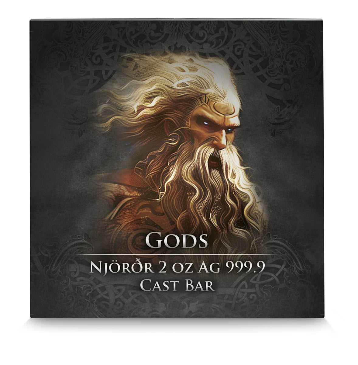 2 UNZEN SILBER - GOTT DER MEERE NJÖRD / WIKINGER - KOLORIERT - ANTIK FINISH - SILBERBARREN