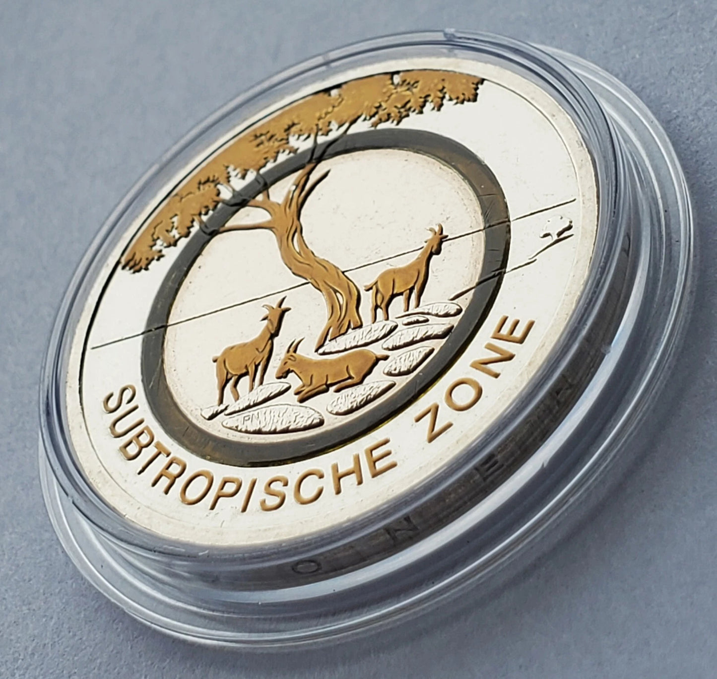 5 Euro Münze - Subtropische Zone 2017 - Polymerring - teilvergoldet