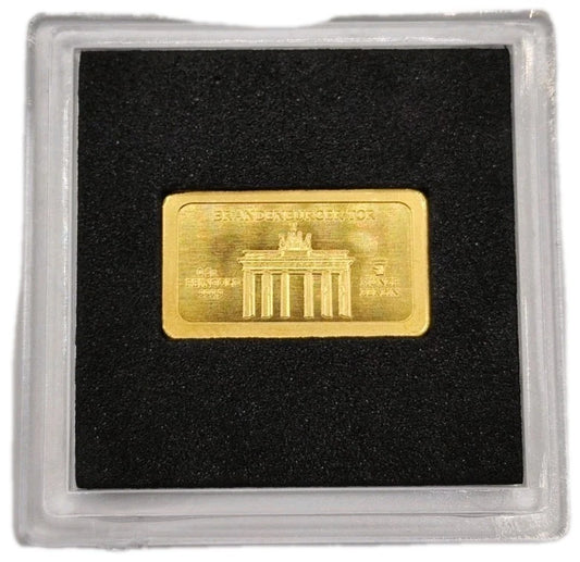 0,5 GRAMM GOLDBARREN - BRANDENBURGER TOR / BERLIN - SELTEN