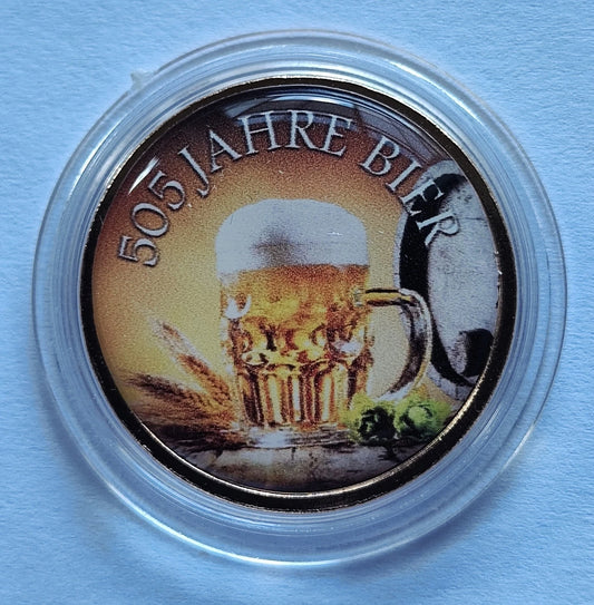 2 Euro - 505 Jahre Bier - koloriert & vergoldet