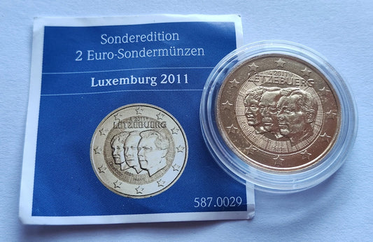 2 Euro Münze - Luxemburg - Jean de Luxemburg - 2011 - vergoldet