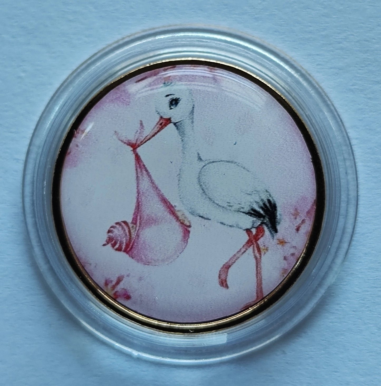2 Euro Münze - zur Geburt / Mädchen - koloriert & vergoldet
