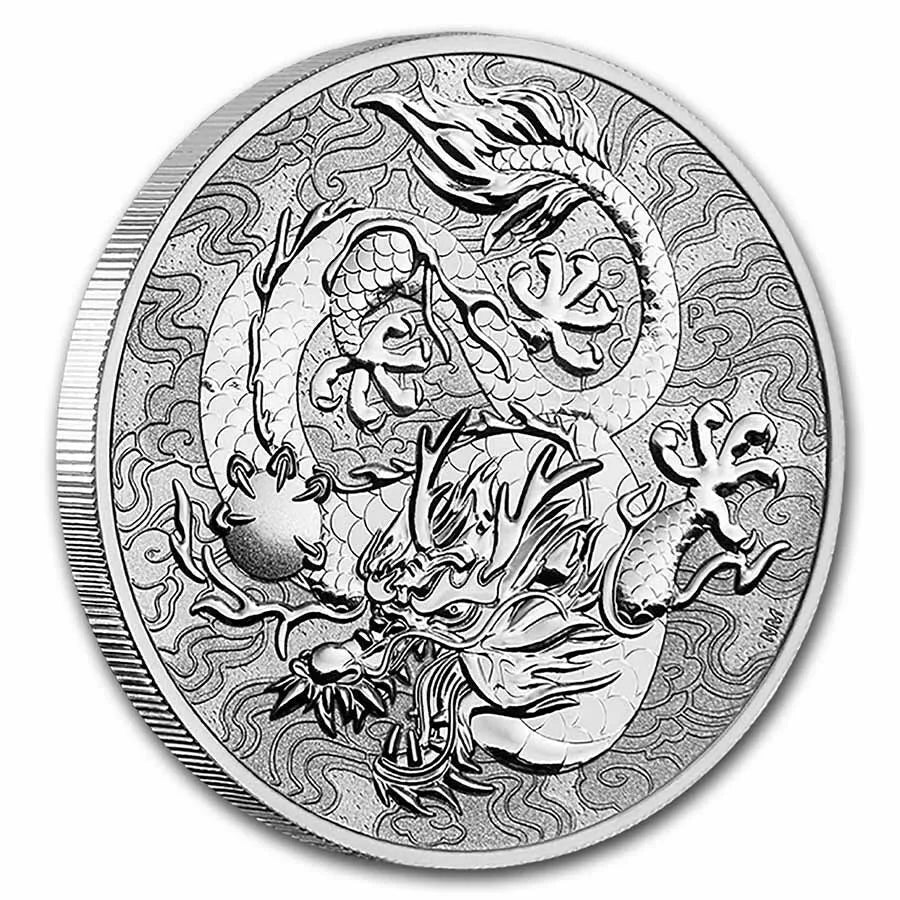 1 UNZE 999 SILBER - LUNAR DRACHE - SILBERMÜNZE