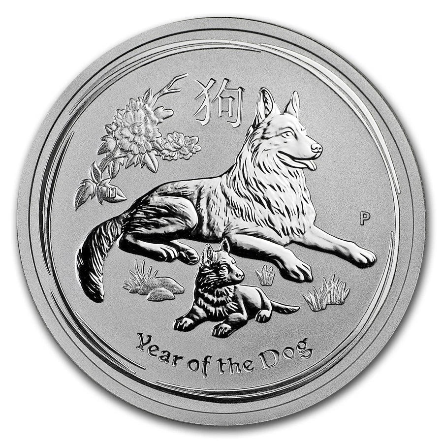 1/2 UNZE SILBER - LUNAR HUND 2018 - SILBERMÜNZE