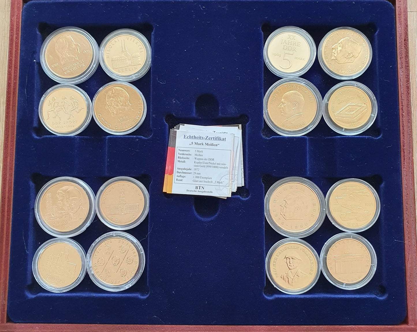 52 DDR Mark Münzen - 24 Karat Gold vergoldet