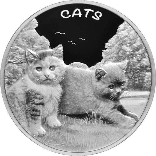 1 UNZE 999 SILBER - KATZE - PROOF - SILBERMÜNZE