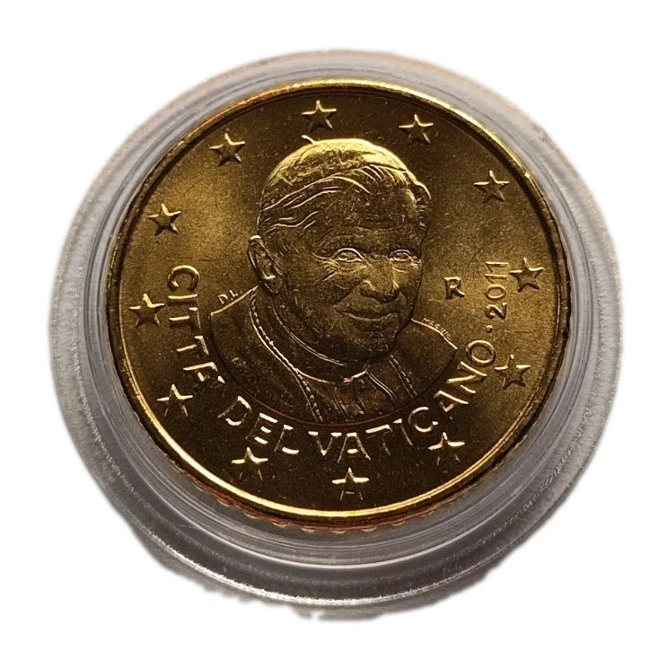 50 Euro Cent Münze - Vatikan - Papst Benedikt XVI. 2011 - koloriert