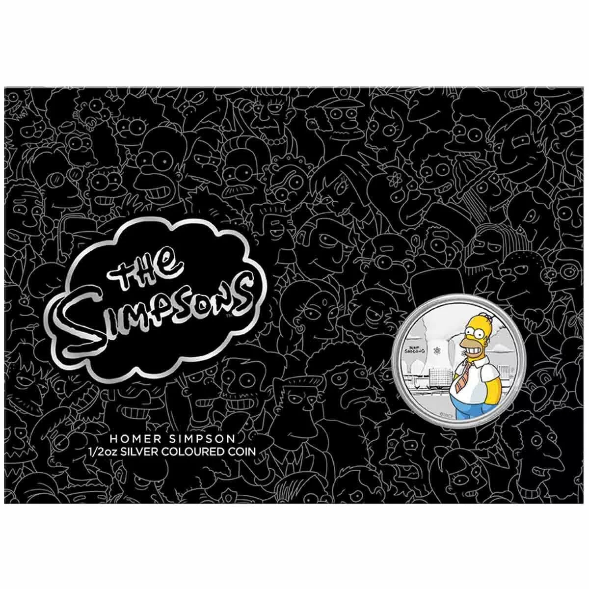 1/2 UNZE 999 SILBER - HOMER / THE SIMPSONS - KOLORIERT - SILBERMÜNZE