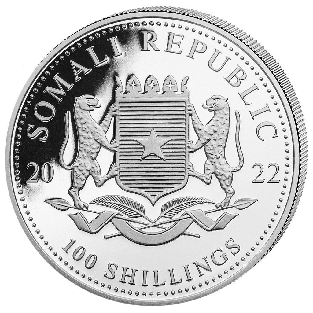 1 UNZE 999 SILBER - AFRIKA ELEFANT 2022 - TEILVERGOLDET - SILBERMÜNZE