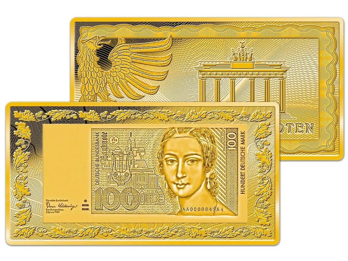 1/200 UNZE GOLD - 100 DM / MARK BANKNOTE