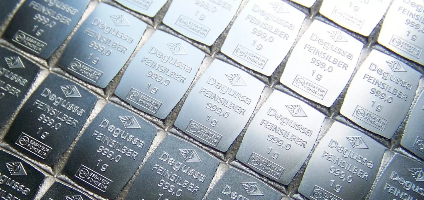 1 GRAMM SILBER - DEGUSSA - SILBERBARREN