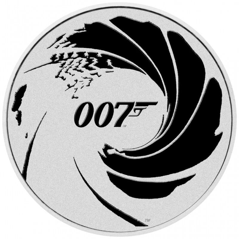 1 UNZE 999 SILBER - 60 JAHRE JAMES BOND 007 - KOLORIERT - SILBERMÜNZE