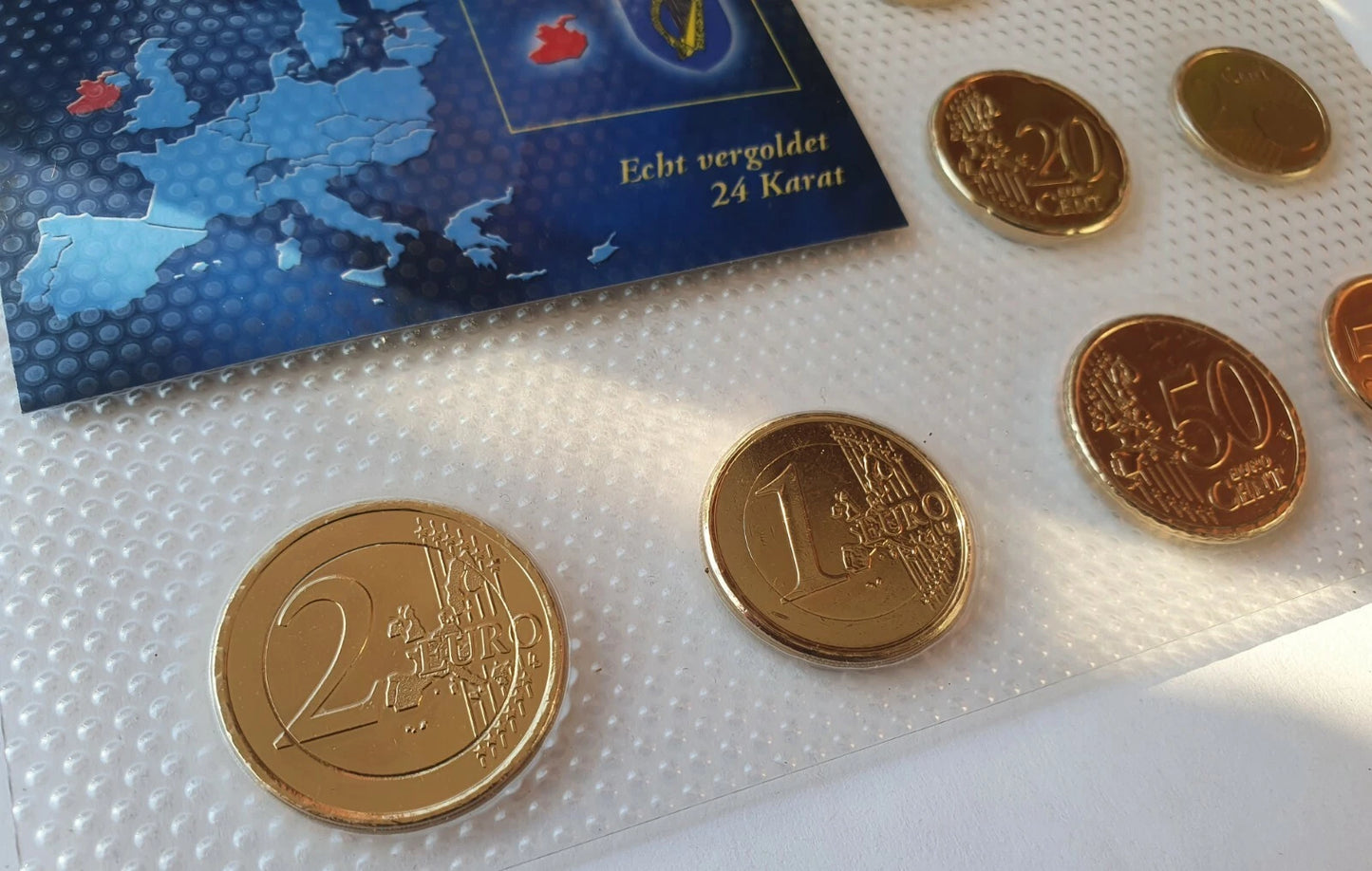 17 KMS / EURO MÜNZEN - EUROPA - 24 KARAT VERGOLDET