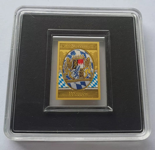 1/500 UNZE GOLD - BAYERN / WAPPEN / LÖWE  - KOLORIERT - GOLDMÜNZE