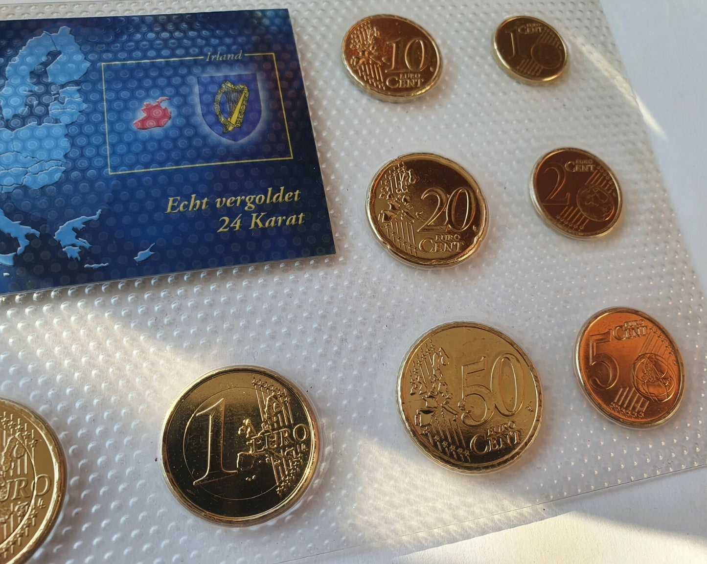17 KMS / EURO MÜNZEN - EUROPA - 24 KARAT VERGOLDET