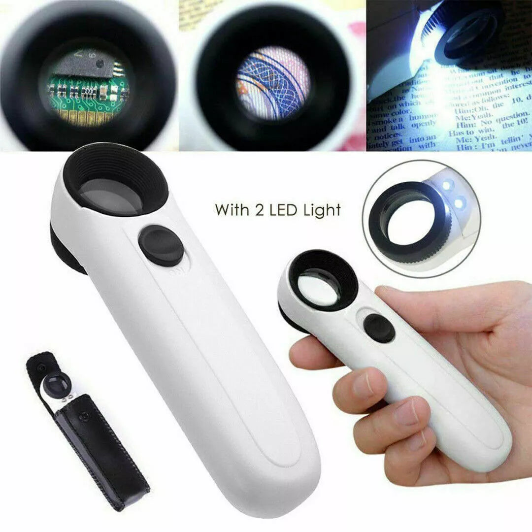 LED LICHT LUPE - 40 FACHE VERGRÖßERUNG