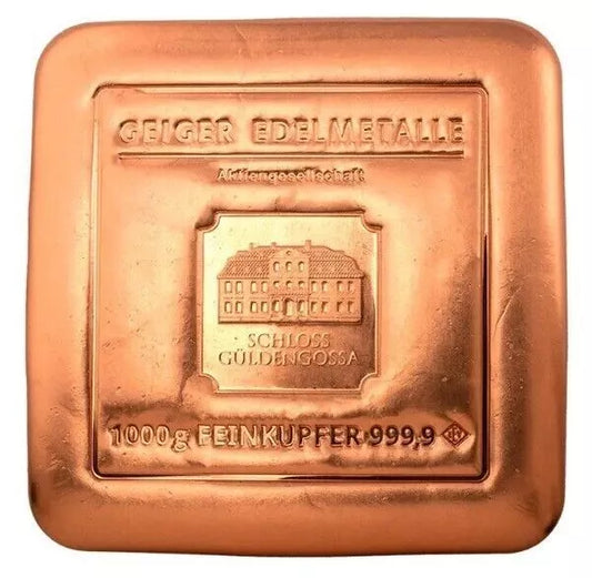 1 KILO KUPFER - SCHLOß MOTIV - KUPFERBARREN