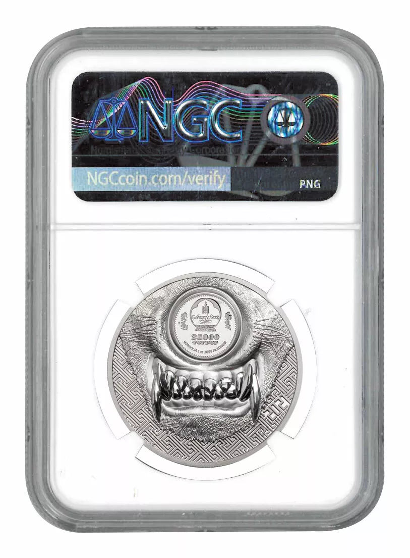 1 UNZE 999 SILBER - WOLF - HIGH RELIEF - SLAB PF70 - SILBERMÜNZE