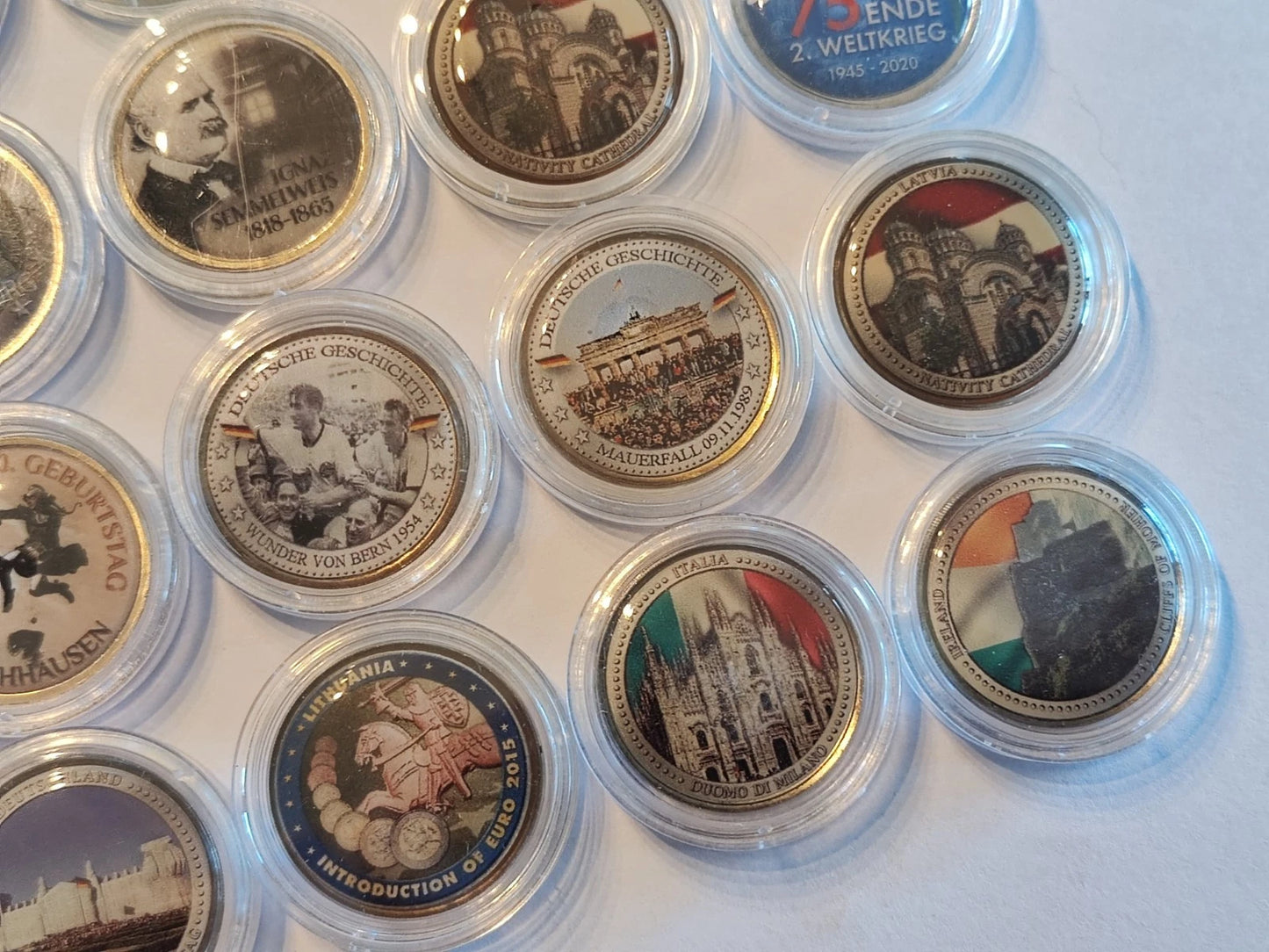 16 x 2 Euro Münzen - Sammlung - schöne Motive - koloriert