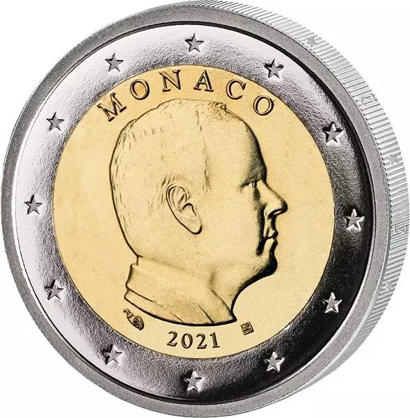 2 EURO MÜNZE - MONACO 2021 - FÜRST / PRINZ ALBERT II. - BANKFRISCH