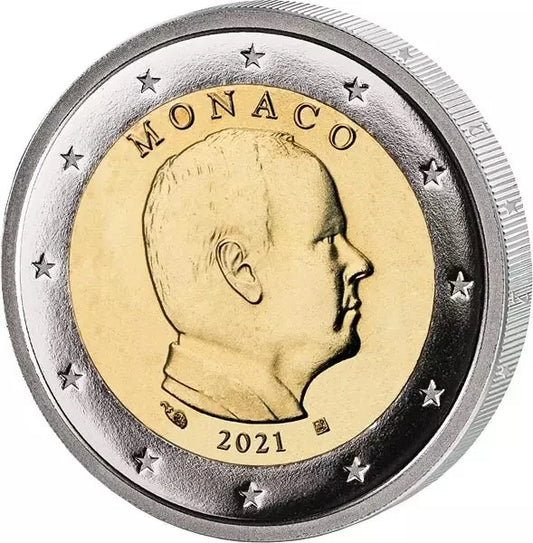 2 EURO MÜNZE - MONACO 2021 - FÜRST / PRINZ ALBERT II. - BANKFRISCH
