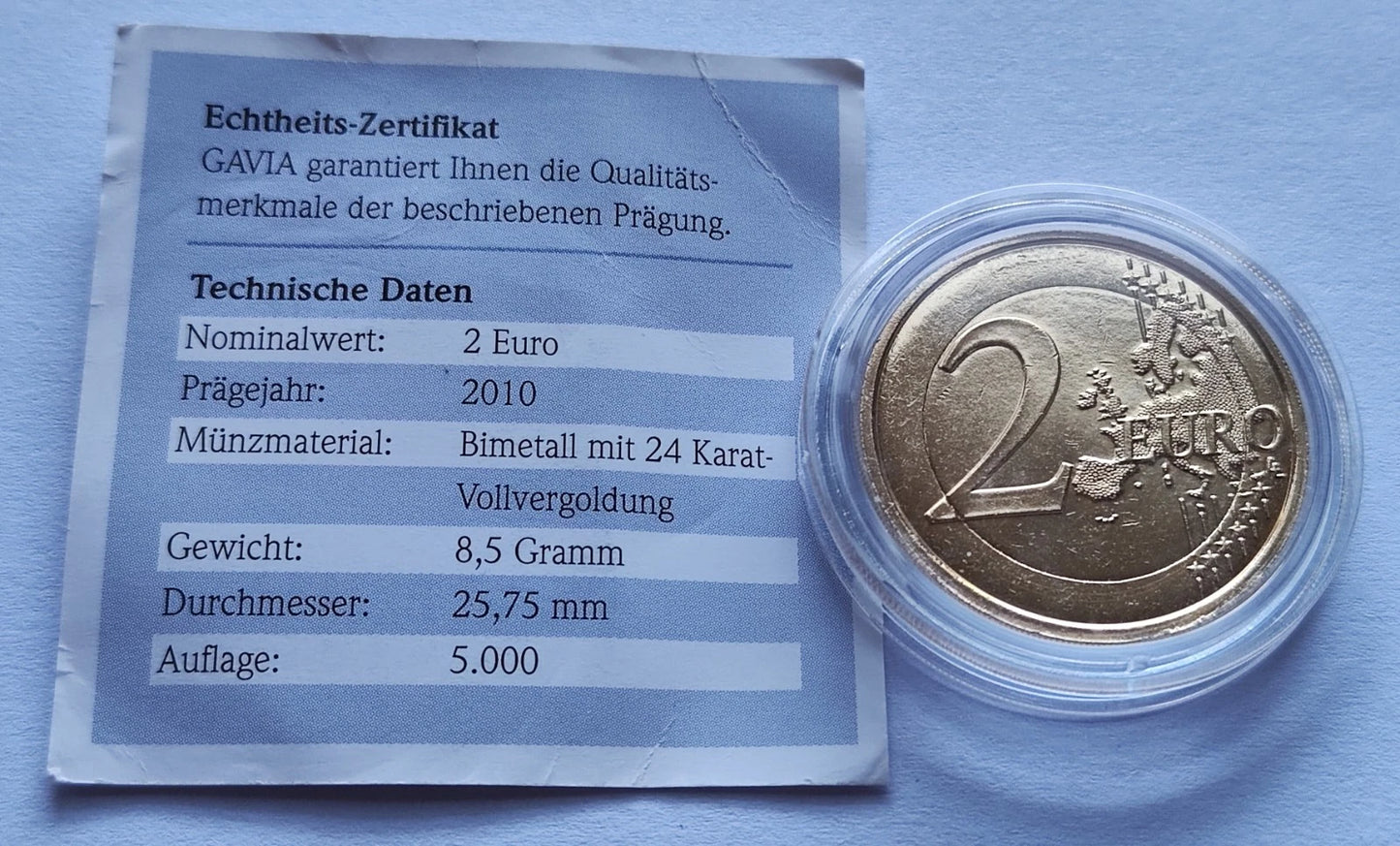 2 Euro Münze - Estland 2011 - vergoldet