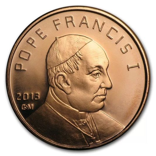 1 UNZE 999 KUPFER - VATIKAN / PAPST FRANZISKUS - KUPFERBARREN