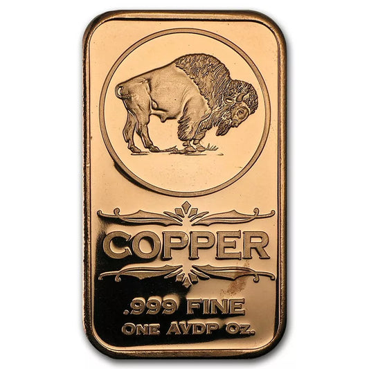 1 UNZE 999 KUPFER - BUFFALO / BISON / USA - KUPFERBARREN