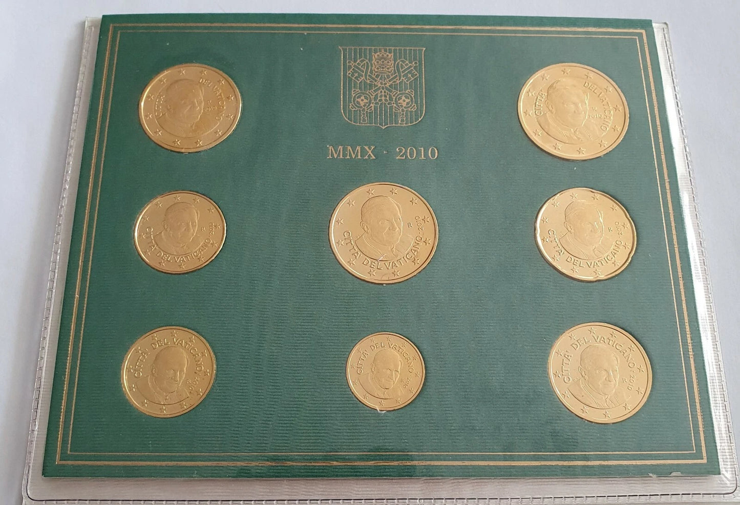 ORIGINAL EURO KMS MÜNZEN - VATIKAN / PAPST FRANZISKUS 2010 - 24 KARAT VERGOLDET