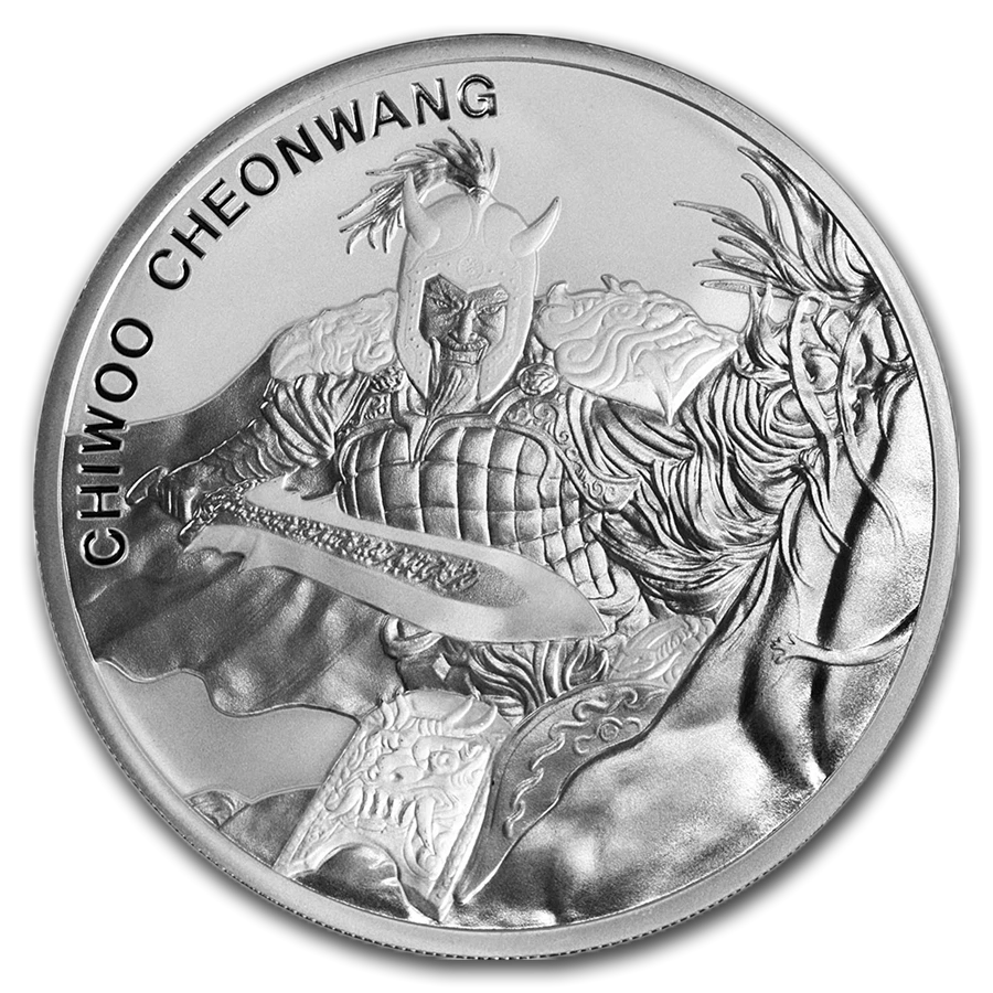 1/2 UNZE SILBER - SAMURAI / KOREA - SILBERMÜNZE
