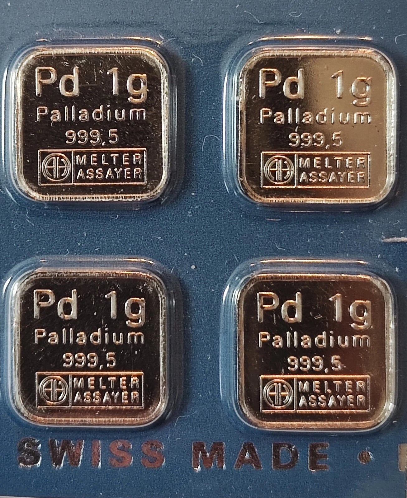 1 GRAMM PALLDIUM BARREN - ARGOR HERAEUS SCHWEIZ