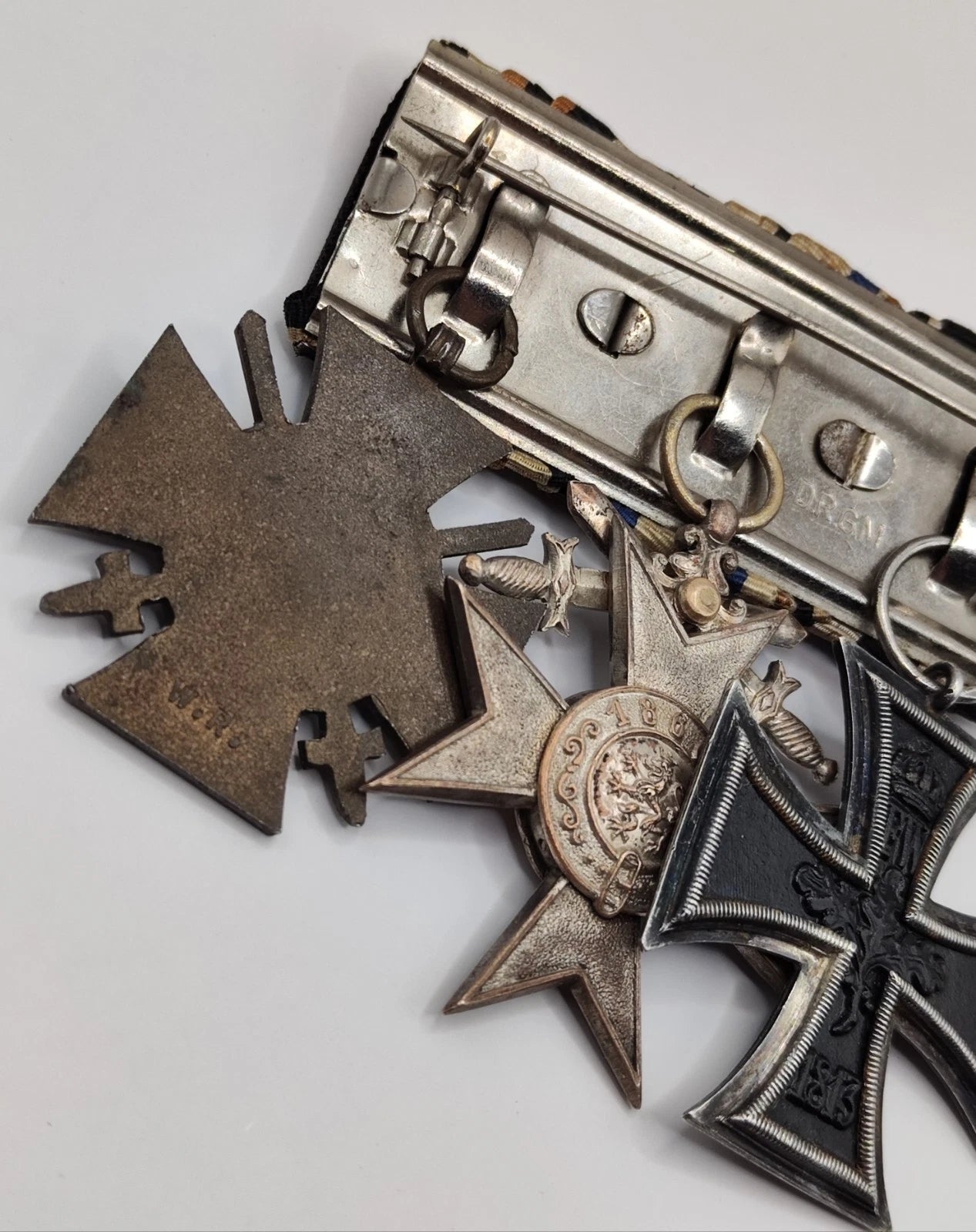 3 ORDEN SPANGE - EISERNES & FRONTKÄMPFER KREUZ & BAYERISCHES VERDIENSTKREUZ 3. KLASSE 1866
