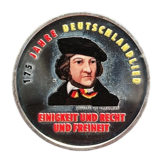 20 Euro Silbermünze - BRD - 175 Jahre Deutschlandlied 2016 - koloriert