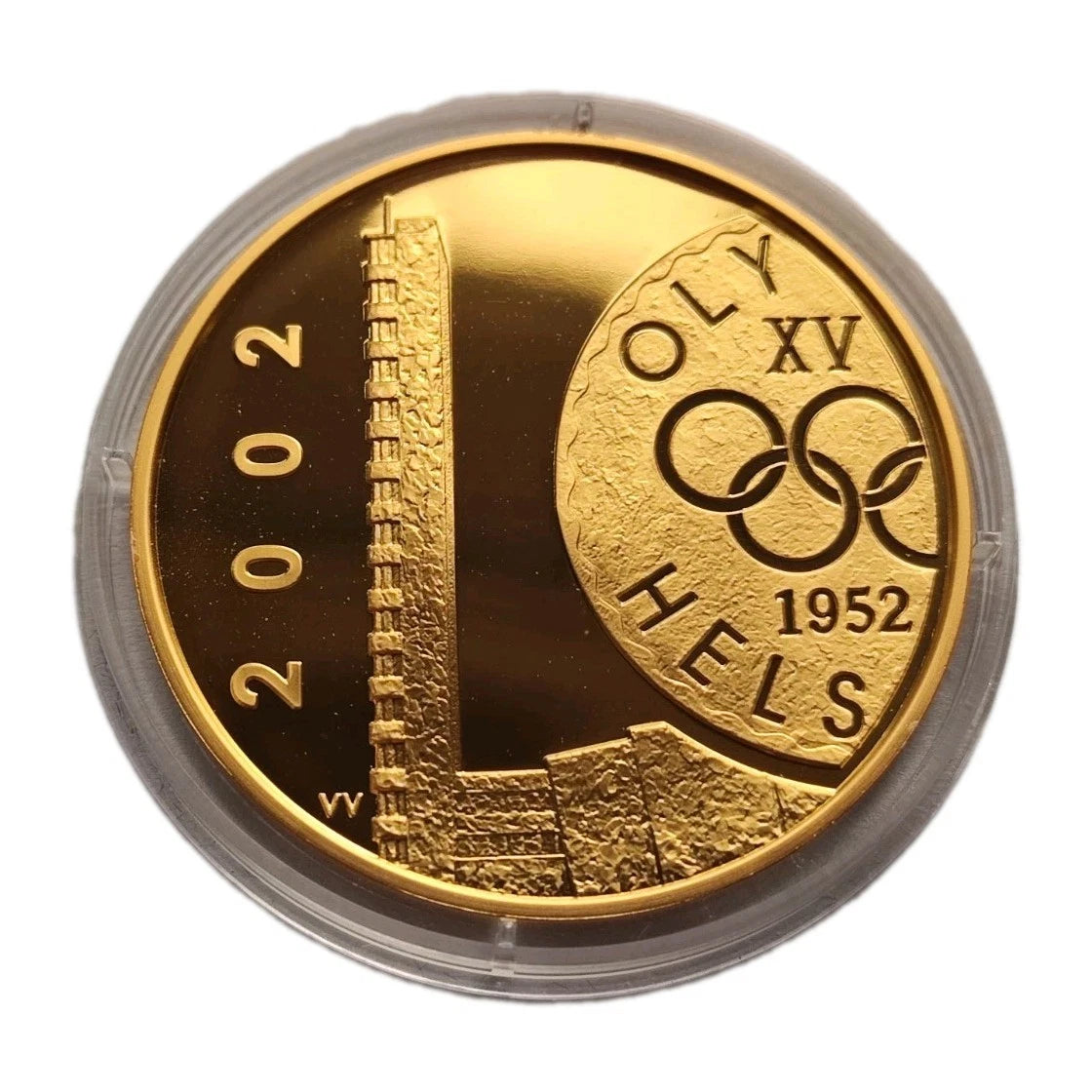 10 Euro Münze - Finnland - 50. Jahrestag Olympiade in Helsinki 2002 - Proof - 24 Karat vergoldet