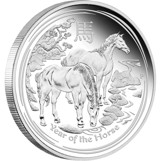 1/2 UNZE SILBER - LUNAR PFERD 2014 - PP / PROOF - SILBERMÜNZE