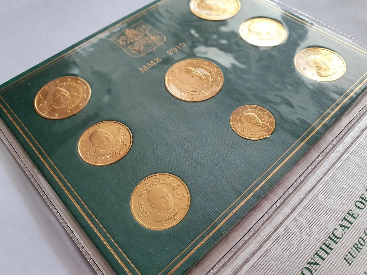 ORIGINAL EURO KMS MÜNZEN - VATIKAN / PAPST FRANZISKUS 2010 - 24 KARAT VERGOLDET